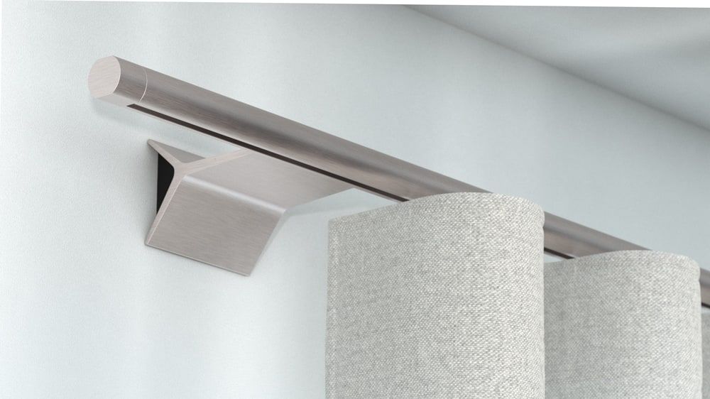 Interstil Sinus.2W Wave Vorhangstange mit Innenlauf  – in Nickel matt