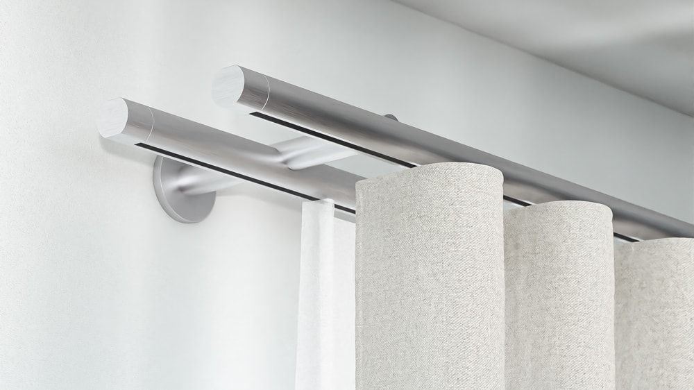 Interstil Sinus.3W 2-läufig Vorhangstange für Wellenvorhang – in Aluminium