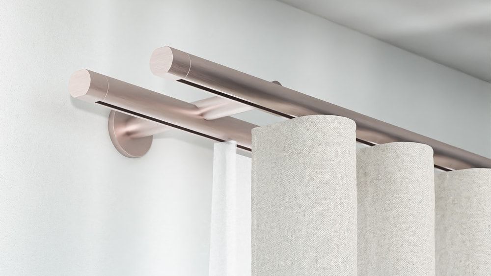 Interstil Sinus.3W 2-läufig Vorhangstange für Wellenvorhang – in Nickel matt