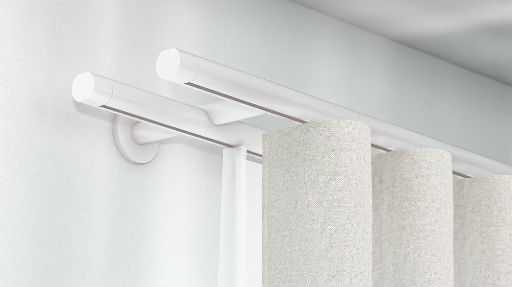Interstil Sinus.3W 2-läufig Vorhangstange für Wellenvorhang – in Weiß