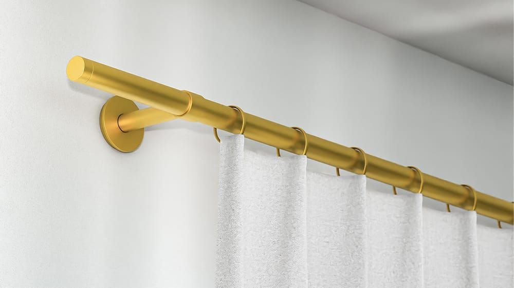 Interstil Solo Gardinenstange zur Wandmontage bestellen – in Messing