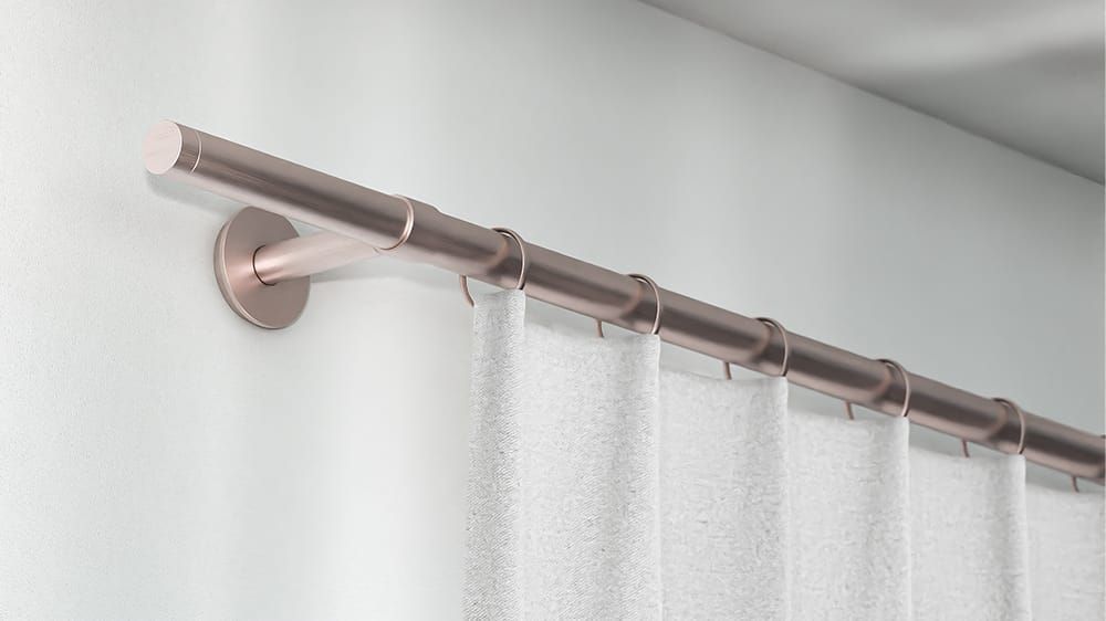 Interstil Solo Gardinenstange zur Wandmontage bestellen – in Nickel matt