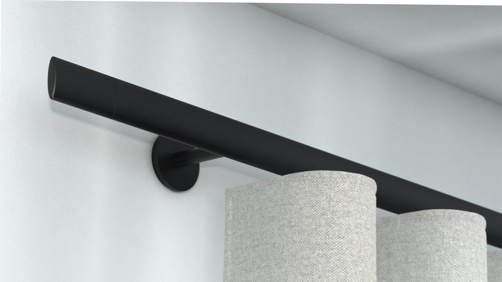 Interstil Trim.2 Vorhangschiene aus Aluminium nach Maß – in Schwarz