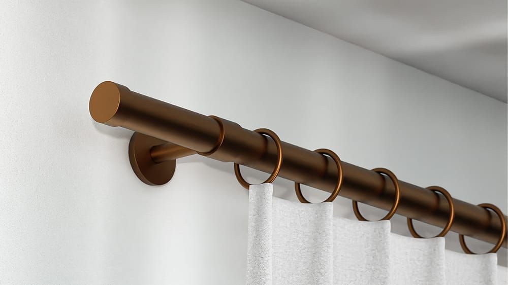 Interstil Turnier zur Wandmontage - Gardinenstange mit Ringen – in Bronze