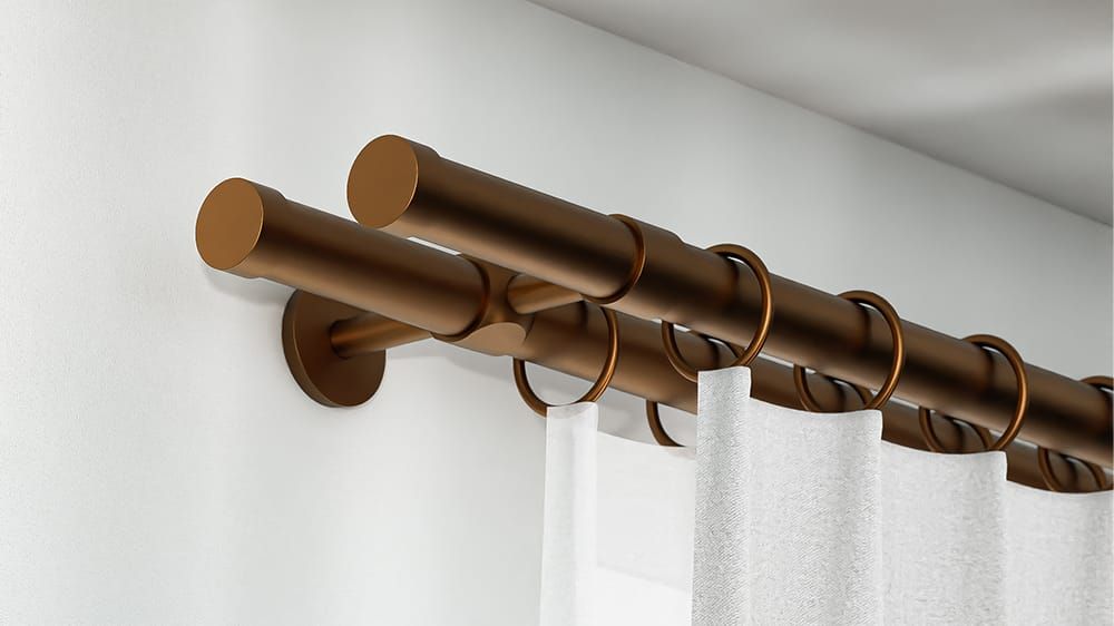 Interstil Turnier doppelläufige Stange zur Wandmontage – in Bronze