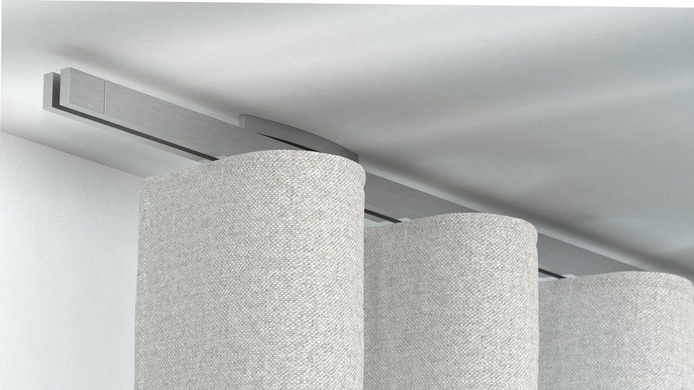 Interstil Votum 2: 1-läufige Vorhangstange zur Deckenmontage – in Aluminium