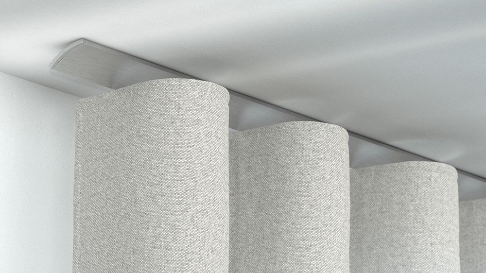 Interstil W2 Design Gardinenstange für Wellenvorhänge – in Aluminium