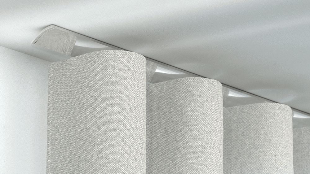 Interstil W2 Design Gardinenstange für Wellenvorhänge – in Chrom