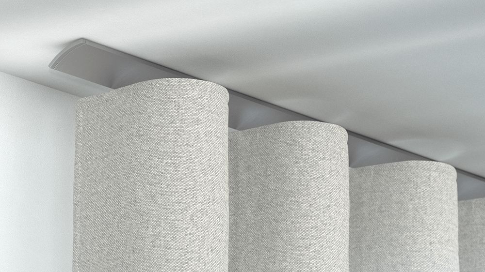 Interstil W2 Design Gardinenstange für Wellenvorhänge – in Edelstahl