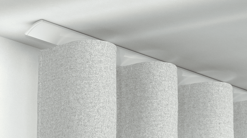 Interstil W2 Design Gardinenstange für Wellenvorhänge – in Weiß