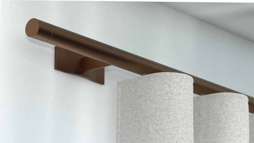 Interstil W3.1 Gardinenstange für Wellenvorhänge – in Bronze