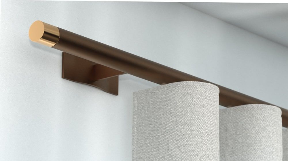 Interstil W3.1 Gardinenstange für Wellenvorhänge – in Bronze