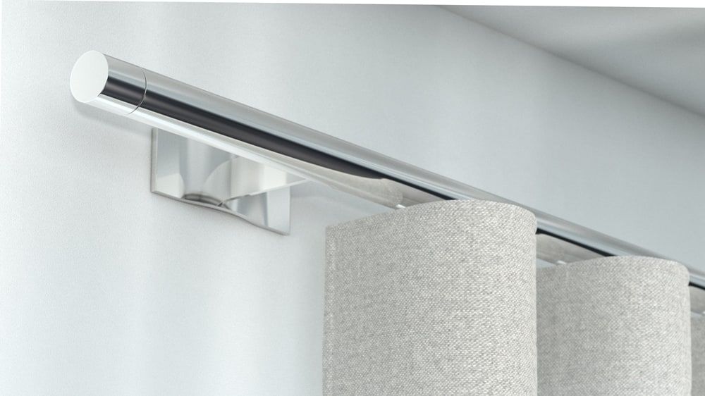 Interstil W3.1 Gardinenstange für Wellenvorhänge – in Chrom