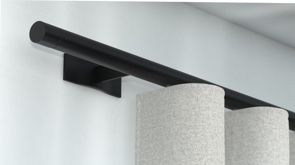 Interstil W3.1 Gardinenstange für Wellenvorhänge – in Schwarz