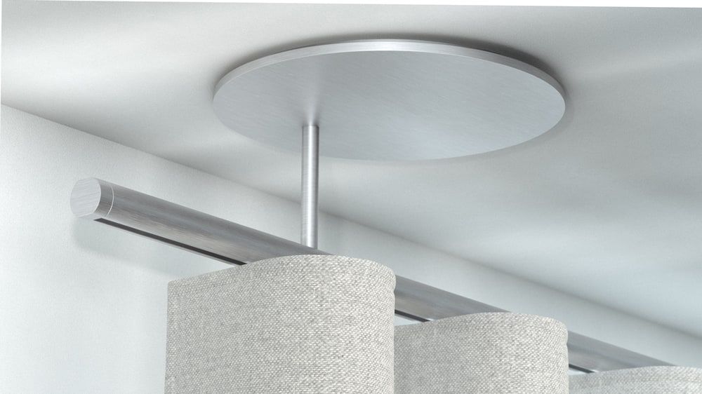Interstil Zenit 22 mit Endstück Lee zur Deckenmontage  – in Aluminium