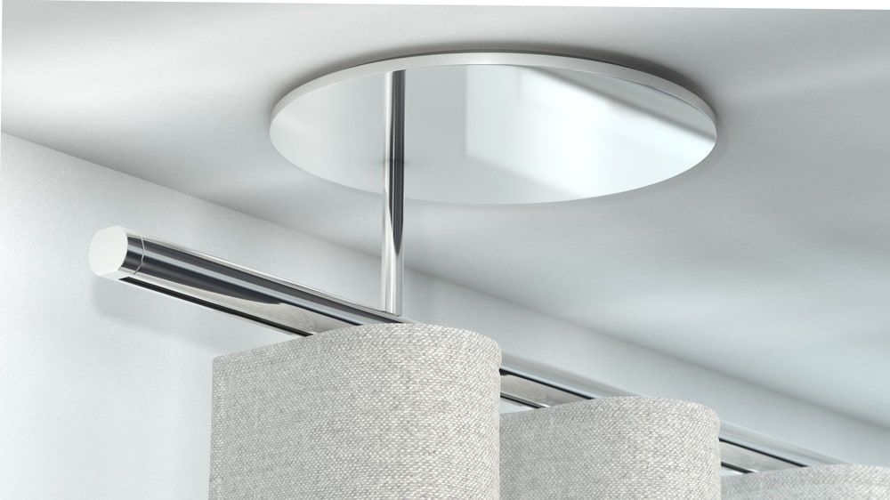 Interstil Zenit 22 mit Endstück Lee zur Deckenmontage  – in Chrom