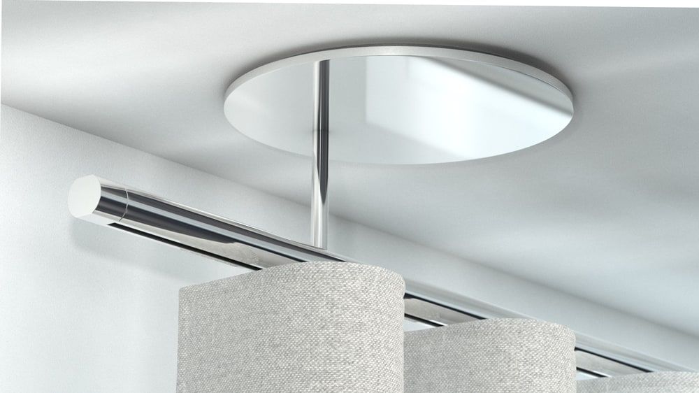 Interstil Zenit.25W Wave Vorhangstange mit Innenlauf – in Chrom