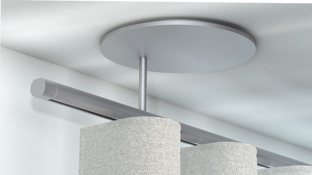 Interstil Zenit.25W Wave Vorhangstange mit Innenlauf – in Edelstahl