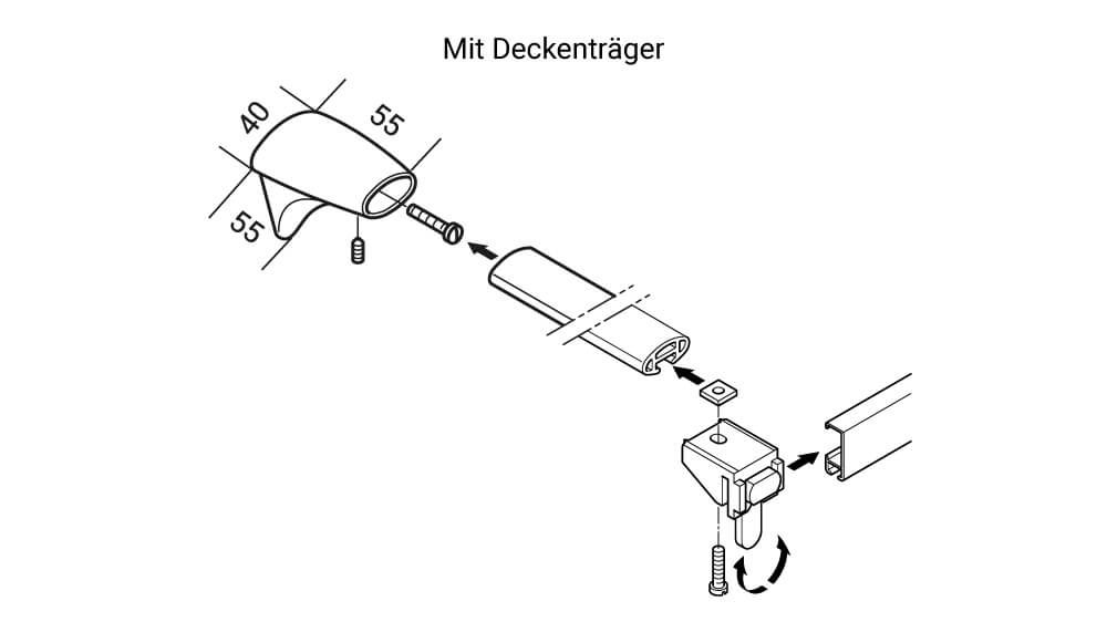 Universalträger für die Wandmontage von Vorhangschienen