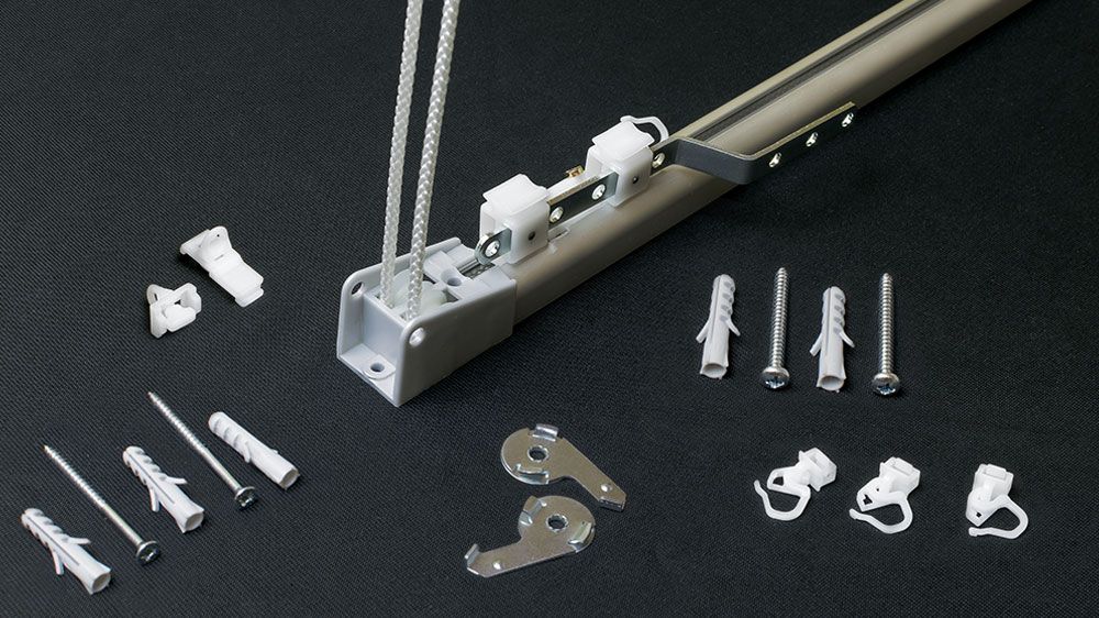 1-läufige Schnurzugschiene Gardine halbrund Modell 510 – Zubehör