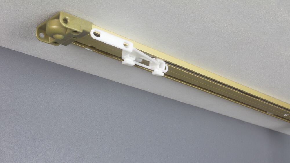 1-läufige Gardinenschiene mit Schnurzug eckig &amp; flach