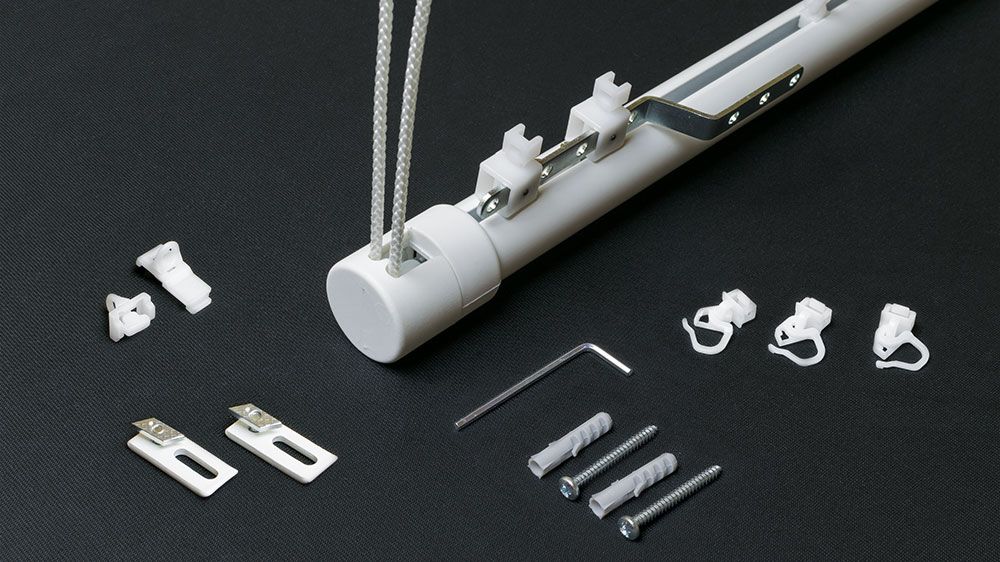 Runde Seilzug Gardinenstange 1-läufig Modell 845 – Zubehör