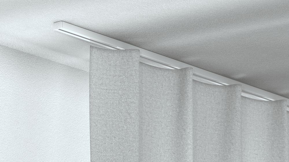 Silent Gliss SG1070 Eckige Schiene für Vorhänge zur Deckenmontage – in Weiß