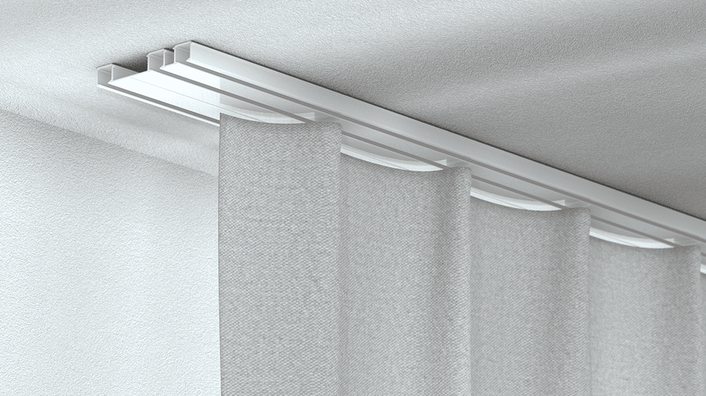 Silent Gliss SG6293: Doppelläufige Vorhangschiene Decke – in Weiß
