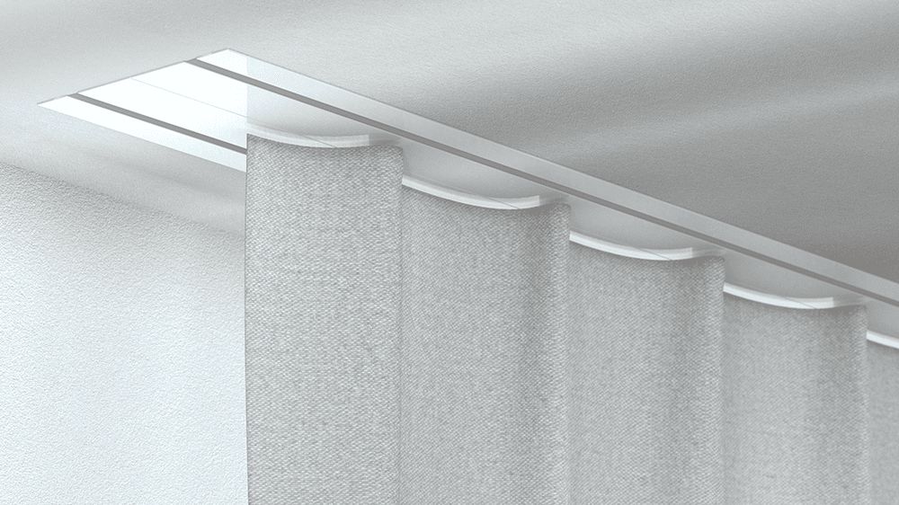 Silent Gliss SG6244 2-läufige Vorhangschiene zum Einnuten – in Weiß
