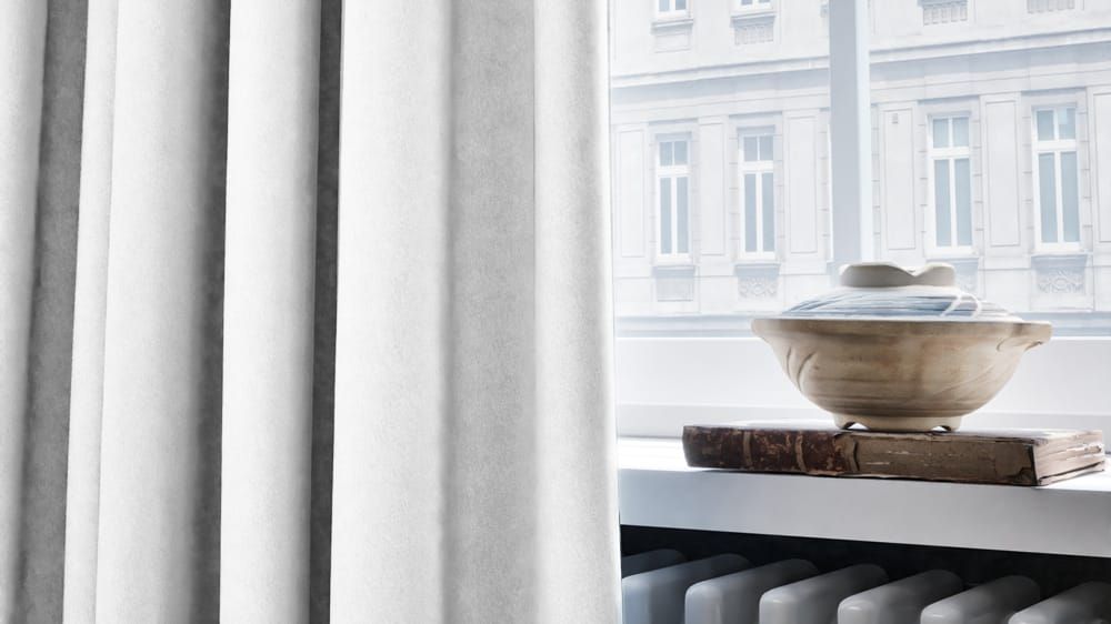 Thermovorhang - Energiesparvorhang nach Maß – mit Vorhang in Weiß