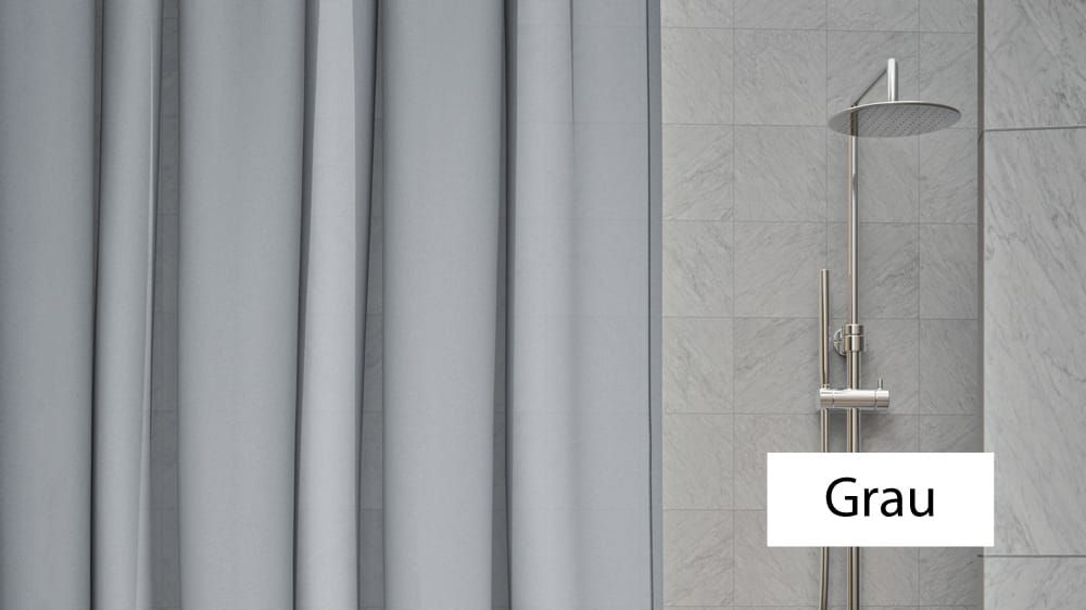 Duschvorhang auf Maß: Duschvorhang Textil online kaufen – mit Vorhang in Grau