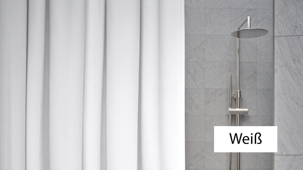 Duschvorhang auf Maß: Duschvorhang Textil online kaufen – mit Vorhang in Weiß