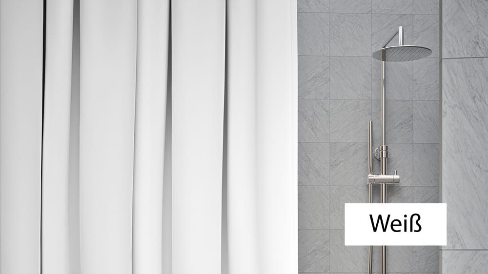 Duschvorhang nach Maß - Duschvorhang Maßanfertigung – mit Vorhang in Weiß