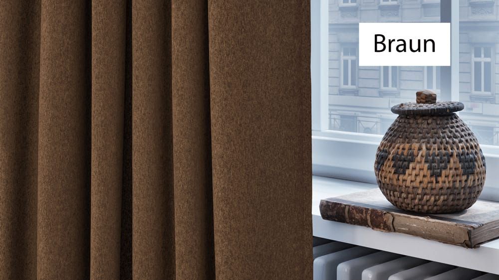 Thermovorhang Filz - Wollvorhang nach Maß – mit Vorhang