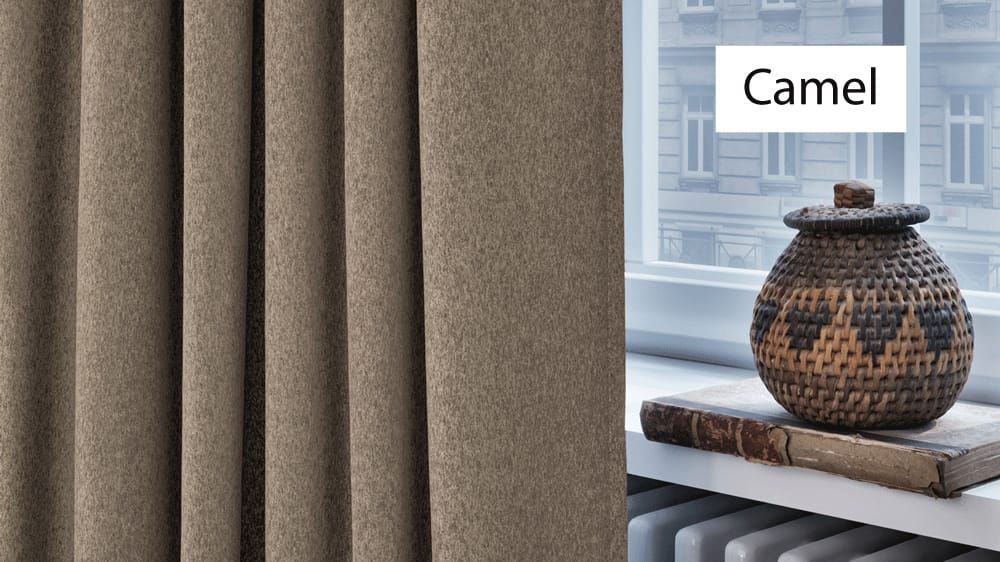 Thermovorhang Filz - Wollvorhang nach Maß – mit Vorhang