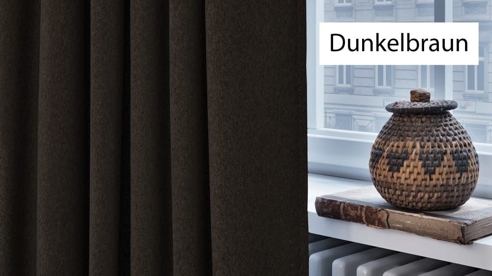 Thermovorhang Filz - Wollvorhang nach Maß – mit Vorhang