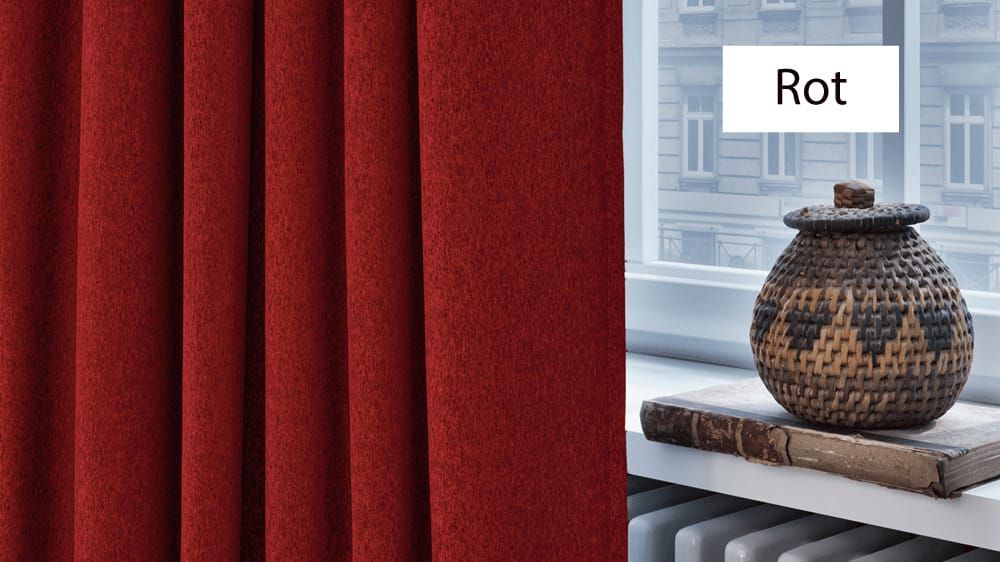 Thermovorhang Filz - Wollvorhang nach Maß – mit Vorhang