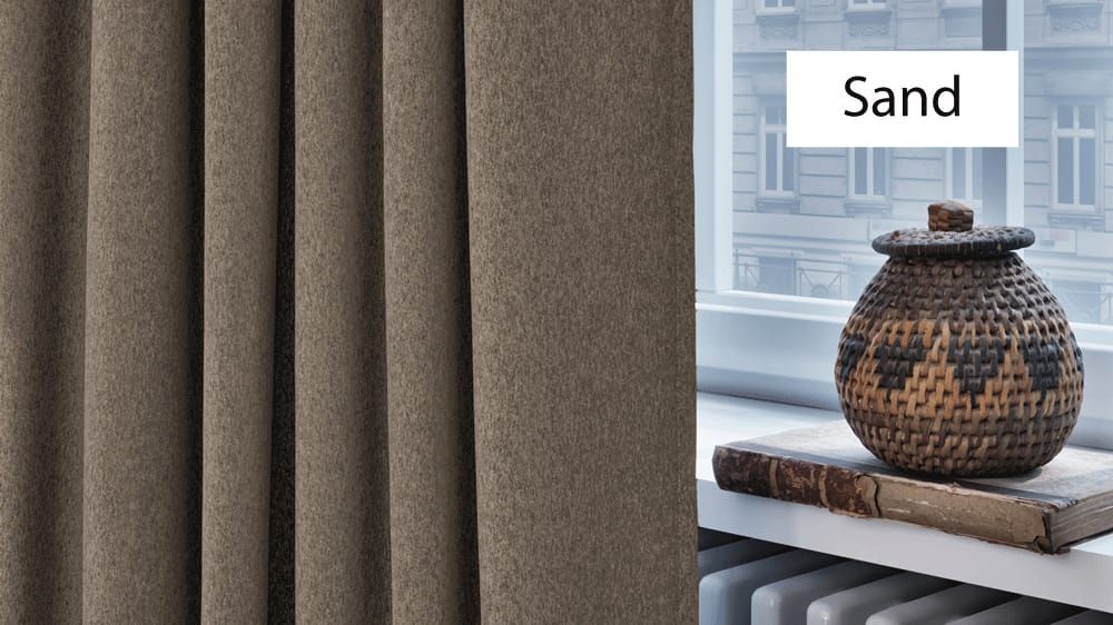 Thermovorhang Filz - Wollvorhang nach Maß – mit Vorhang