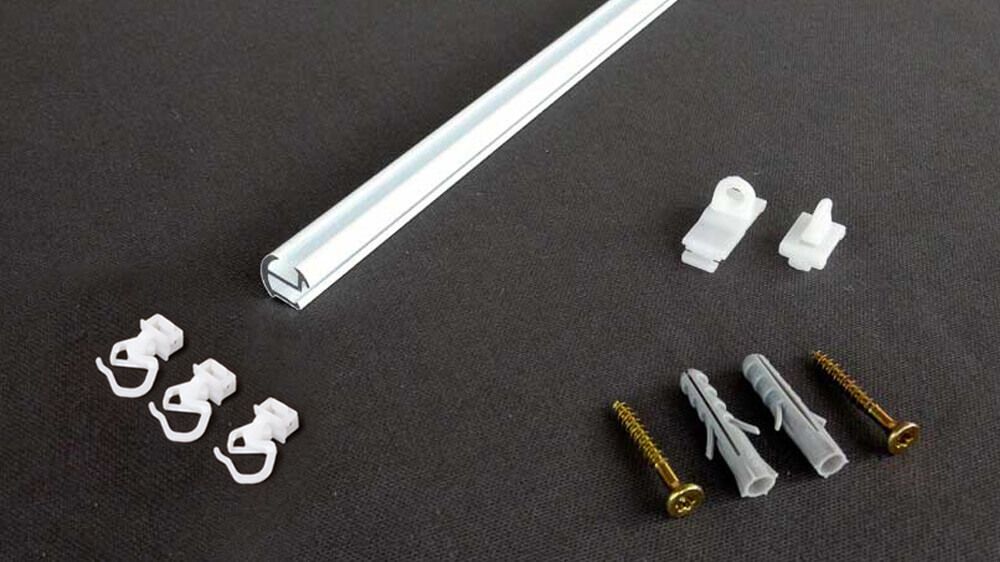 Alugard Deckenschiene Modell 545 für leichte Vorhänge – Zubehör in Weiß