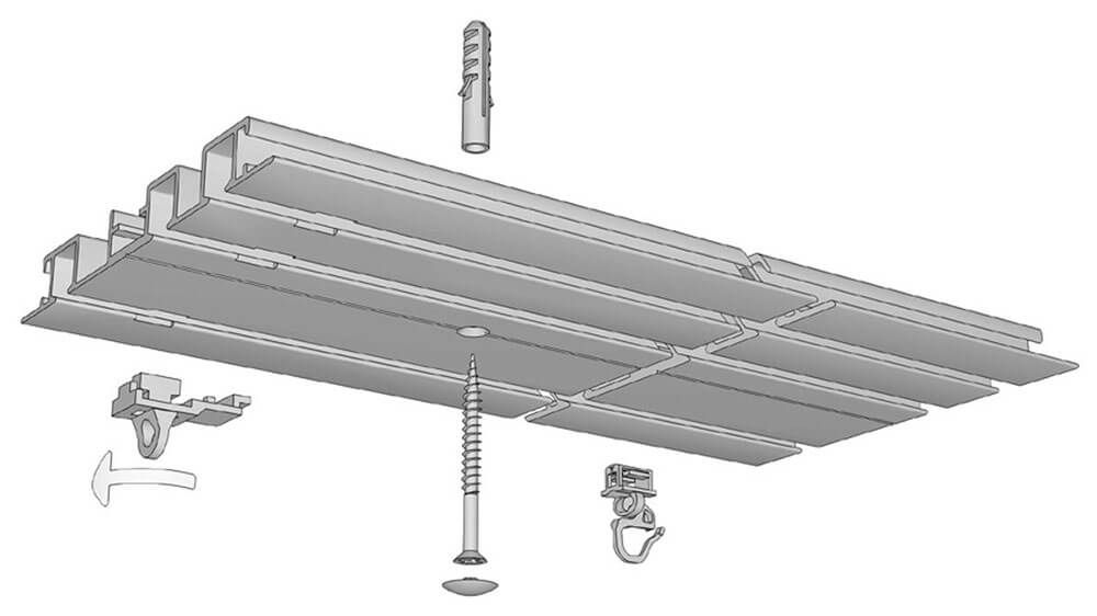 2-läufige Unterputz Vorhangschiene &amp; Gardinenschiene – Montageanleitung