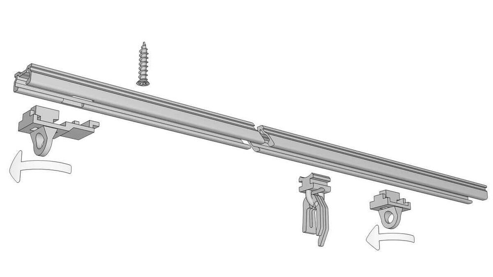 Einläufige Deckenschiene für Gardinen zur Montage auf Holz – Montageanleitung