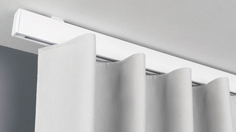 Alugard Modell 840 – Deckenschiene für schwere Vorhänge – mit Vorhang