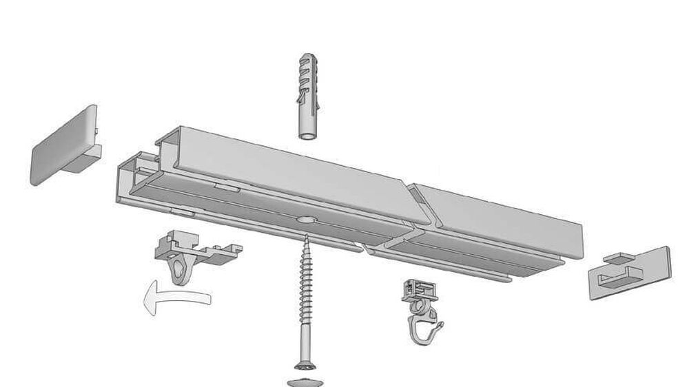 Flache einläufige Gardinenschiene für Verdunkelungsvorhänge – Montageanleitung