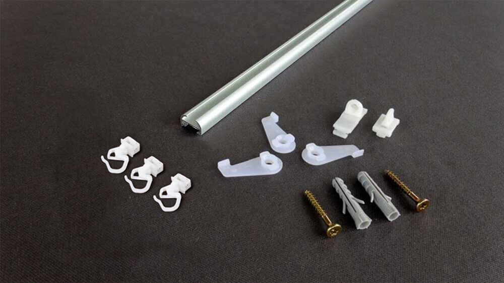 Vorhangschiene Modell 887 - Flachschleuderschiene für Schnellmontage  – Zubehör in Aluminium