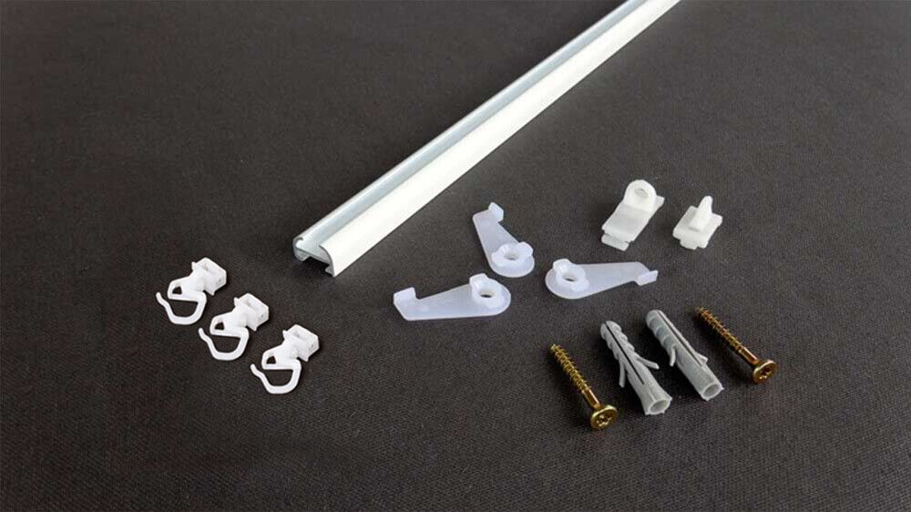 Vorhangschiene Modell 887 - Flachschleuderschiene für Schnellmontage  – Zubehör in Weiß