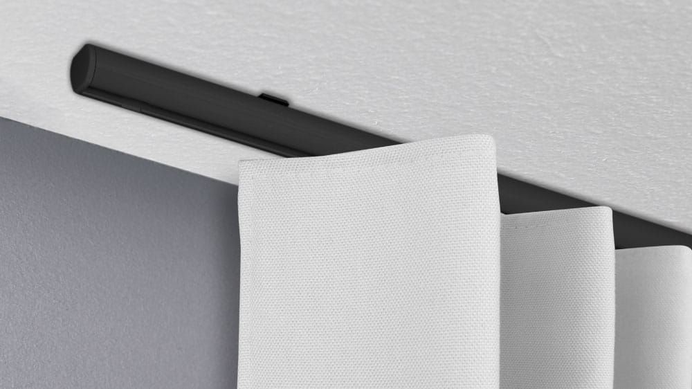 Runde Vorhangschiene schwarz 1-läufig online kaufen – mit Vorhang in Schwarz