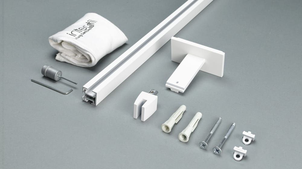 Interstil Convex 1 quadratische Gardinenstange mit Innenlauf – Zubehör in Weiß