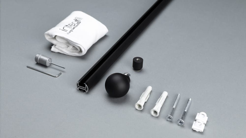 Interstil Corpus 20 mit Kugel - Innenlauf Gardinenstange – Zubehör in Schwarz