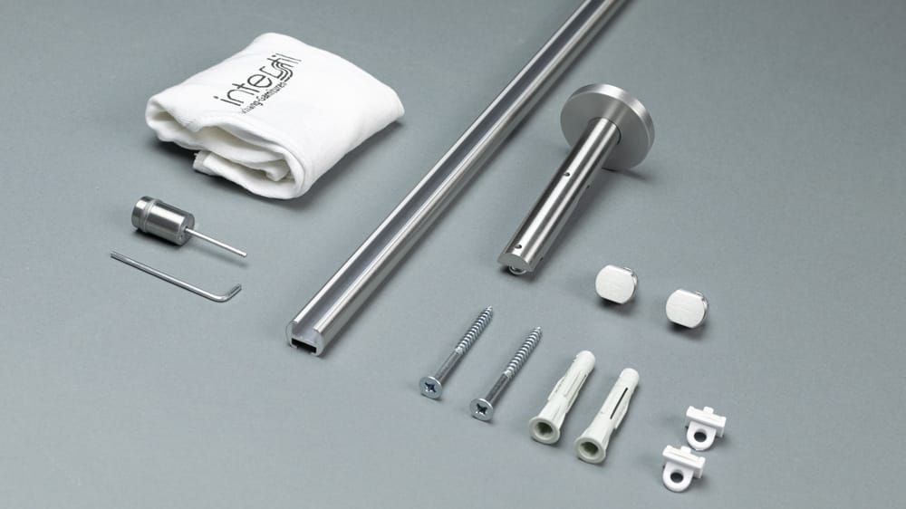 Interstil Diktion 2-läufig preiswert kaufen - Runde Vorhangstange – Zubehör in Edelstahl