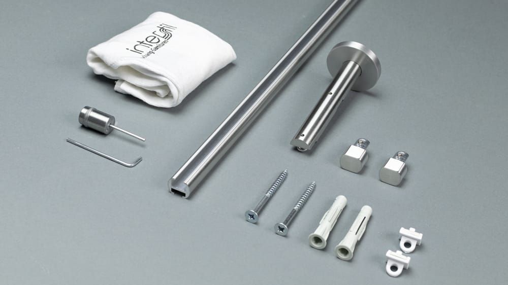 Interstil Diskurs 2-läufig preiswert kaufen - Runde Vorhangstange – Zubehör in Edelstahl